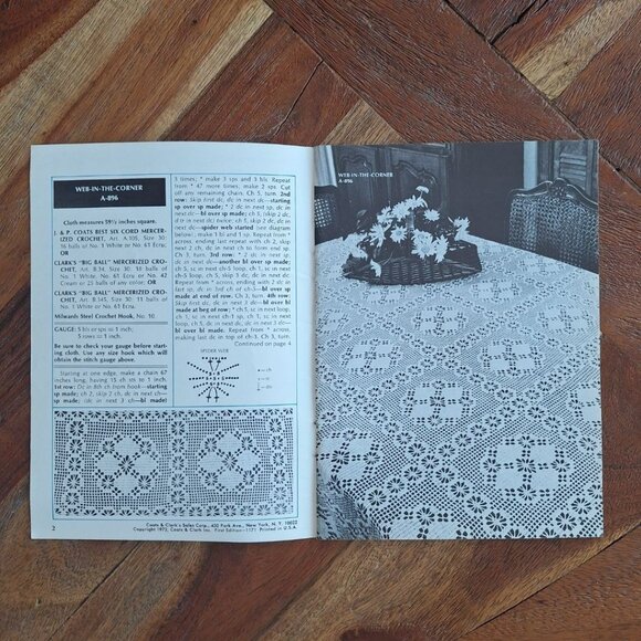 Coats & Clarks 217 Tablecloths Beadspreads Knit Crochet 1972 Vintage Booklet - Picture 2 of 6